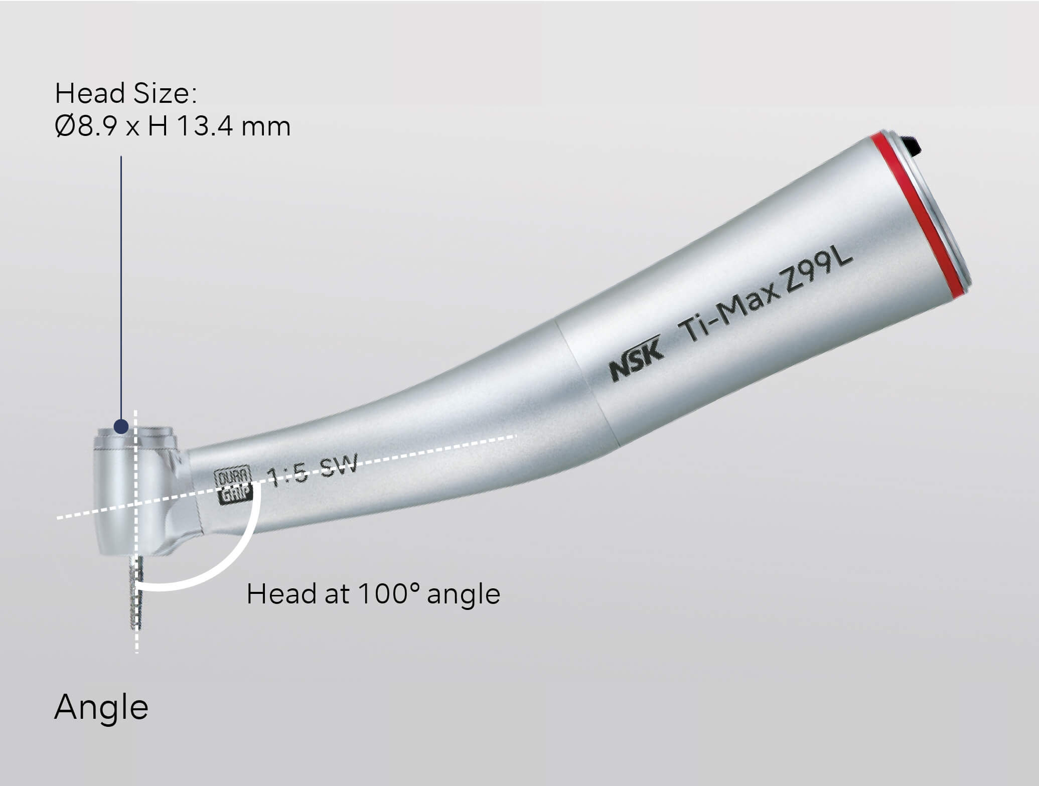 100° Angled head